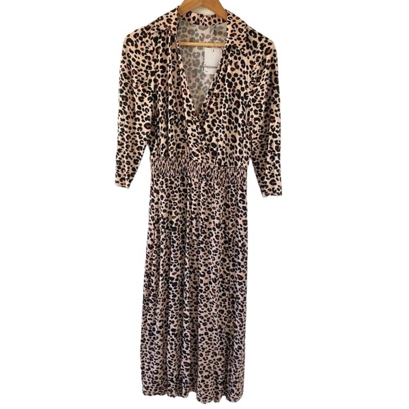 Unbranded Dresses & Skirts - BNWT Women's Animal Print V-Neck Long Sleeve Maxi Dress Size UK 12